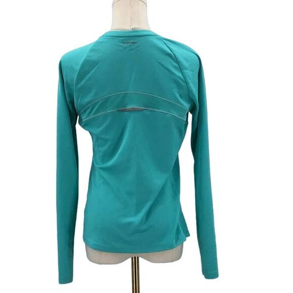 NEW BLANCE M Green Pullover Raglan Long Sleeve Round Neck Athletic Top B131 - Picture 2 of 7